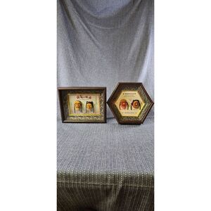 Two Korean Traditional Mask Image Shadow Box